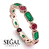 Emerald Cut Emerald Bezel Eternity Ring - Genevieve No. 50 image 10