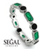 Emerald Cut Emerald Bezel Eternity Ring - Genevieve No. 36 image 10