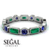 Emerald Cut Emerald Bezel Eternity Ring - Genevieve No. 66 image 2