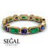 Emerald Cut Emerald Bezel Eternity Ring - Genevieve No. 64 image 2