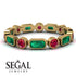 Emerald Cut Emerald Bezel Eternity Ring - Genevieve No. 49 image 3