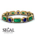 Emerald Cut Emerald Bezel Eternity Ring - Genevieve No. 64 image 3