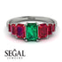 Emerald Cut Emerald Geometrical Ring - Briella No. 51 image 15