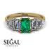Emerald Cut Emerald Geometrical Ring - Briella No. 4 image 15