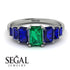Emerald Cut Emerald Geometrical Ring - Briella No. 66 image 15