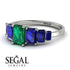 Emerald Cut Emerald Geometrical Ring - Briella No. 66 image 2