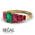 Emerald Cut Emerald Geometrical Ring - Briella No. 49 image 2