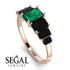 Emerald Cut Emerald Geometrical Ring - Briella No. 35 image 3
