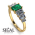 Emerald Cut Emerald Geometrical Ring - Briella No. 4 image 3