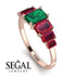 Emerald Cut Emerald Geometrical Ring - Briella No. 50 image 3