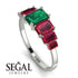 Emerald Cut Emerald Geometrical Ring - Briella No. 51 image 3