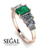 Emerald Cut Emerald Geometrical Ring - Briella No. 5 image 3