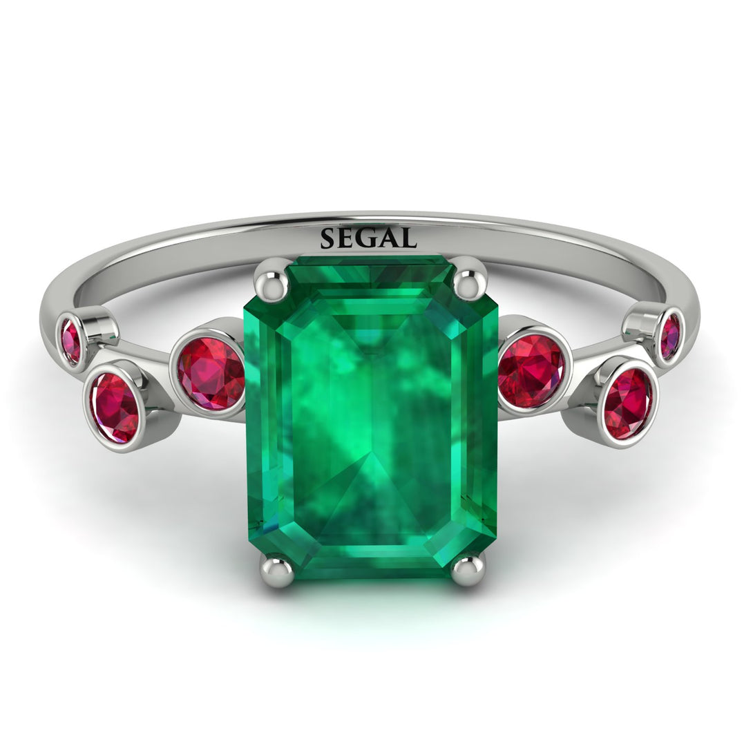 Emerald Cut Emerald Ring With Bezel - Alina No. 51