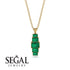 Emerald Cut Emerald Stairs Necklace - Briella No. 19 image 8