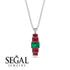 Emerald Cut Emerald Stairs Necklace - Briella No. 51 image 8