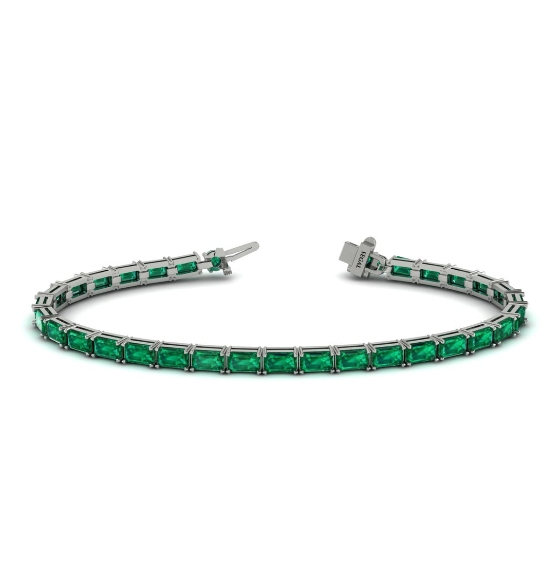 Emerald Cut Emerald Tennis Bracelet - Rachel No. 6