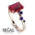 Emerald Cut Ruby Ring With Bezel - Alina No. 71 image 2