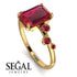 Emerald Cut Ruby Ring With Bezel - Alina No. 55 image 2