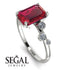 Emerald Cut Ruby Ring With Bezel - Alina No. 12 image 2