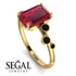 Emerald Cut Ruby Ring With Bezel - Alina No. 40 image 2