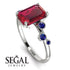 Emerald Cut Ruby Ring With Bezel - Alina No. 72 image 2