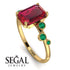 Emerald Cut Ruby Ring With Bezel - Alina No. 25 image 2