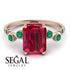 Emerald Cut Ruby Ring With Bezel - Alina No. 26 image 10