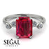 Emerald Cut Ruby Ring With Bezel - Alina No. 12 image 10
