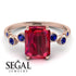 Emerald Cut Ruby Ring With Bezel - Alina No. 71 image 10
