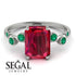 Emerald Cut Ruby Ring With Bezel - Alina No. 27 image 10