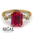 Emerald Cut Ruby Ring With Bezel - Alina No. 10 image 10