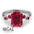 Emerald Cut Ruby Ring With Bezel - Alina No. 57 image 10