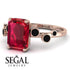 Emerald Cut Ruby Ring With Bezel - Alina No. 41 image 3