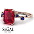 Emerald Cut Ruby Ring With Bezel - Alina No. 71 image 3