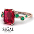 Emerald Cut Ruby Ring With Bezel - Alina No. 26 image 3