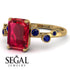 Emerald Cut Ruby Ring With Bezel - Alina No. 70 image 3