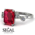 Emerald Cut Ruby Ring With Bezel - Alina No. 12 image 3