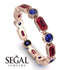 Emerald Cut Ruby Bezel Eternity Ring - Genevieve No. 71 image 10