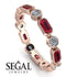 Emerald Cut Ruby Bezel Eternity Ring - Genevieve No. 11 image 10