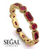 Emerald Cut Ruby Bezel Eternity Ring - Genevieve No. 55 image 10