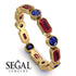 Emerald Cut Ruby Bezel Eternity Ring - Genevieve No. 70 image 10