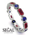 Emerald Cut Ruby Bezel Eternity Ring - Genevieve No. 72 image 10