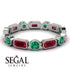 Emerald Cut Ruby Bezel Eternity Ring - Genevieve No. 27 image 2