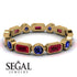 Emerald Cut Ruby Bezel Eternity Ring - Genevieve No. 70 image 2