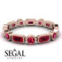 Emerald Cut Ruby Bezel Eternity Ring - Genevieve No. 56 image 2