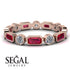 Emerald Cut Ruby Bezel Eternity Ring - Genevieve No. 11 image 3
