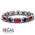 Emerald Cut Ruby Bezel Eternity Ring - Genevieve No. 72 image 3