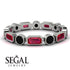 Emerald Cut Ruby Bezel Eternity Ring - Genevieve No. 42 image 3