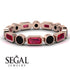 Emerald Cut Ruby Bezel Eternity Ring - Genevieve No. 41 image 3