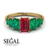 Emerald Cut Ruby Geometrical Ring - Briella No. 25 image 15